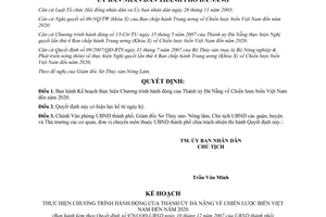 Quyết định 9763/QĐ-UBND năm 2007 Chiến lược biển Việt Nam đến 2020 Đà Nẵng