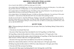 Nghị quyết 98/2007/NQ-HĐND chia tách xã thuộc huyện Than Uyên Tam Đường Mường Tè Lai Châu