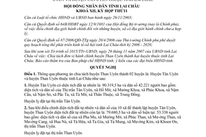 Nghị quyết 99/2007/NQ-HĐND chia tách huyện Than Uyên Lai Châu