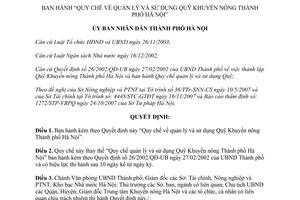 Quyết định 142/2007/QĐ-UBND quản lý sử dụng Quỹ Khuyến nông Hà Nội