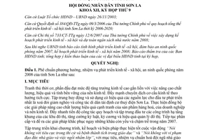 Nghị quyết 166/2007/NQ-HĐND phát triển kinh tế xã hội đảm bảo an ninh năm 2008 Sơn La