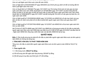 Nghị quyết 169/2007/NQ-HĐND phân bổ vốn đầu tư phát triển ngân sách Sơn La