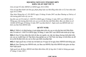 Nghị quyết 107/2007/NQ-HĐND định hướng và giải pháp phát triển cây cao su
