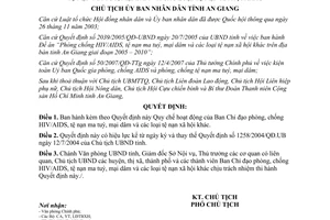 Quyết định 3267/QĐ-UBND quy chế Ban chỉ đạo Phòng chống HIV/AIDS An Giang