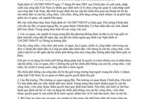 Chỉ thị 29/2007/CT-TTg thực hiện cải cách hành chính công tác quản lý xuất cảnh, nhập cảnh cán bộ, công chức, công dân