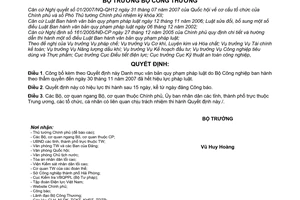 Quyết định 009/2007/QĐ-BCT công bố danh mục văn bản quy phạm pháp luật hết hiệu lực pháp luật
