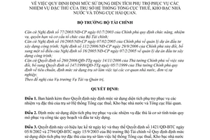 Quyết định 3856/QĐ-BTC định mức sử dụng diện tích phụ trợ phục vụ nhiệm vụ đặc thù trụ sở hệ thống Tổng cục Thuế, Hải quan Kho bạc Nhà nước