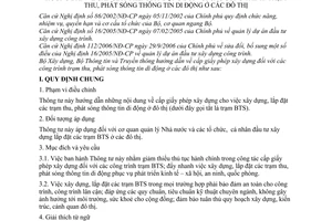 Thông tư liên tịch 12/2007/TTLT-BXD-BTTTT hướng dẫn về cấp giấy phép xây dựng đối với các công trình trạm thu, phát sóng thông tin di động các đô thị