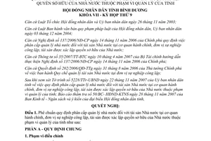 28/2007/NQ-HĐND7 quy định phân cấp quản lý nhà nước đối với tài sản nhà nước