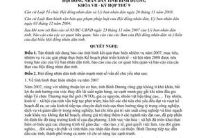 Nghị quyết 23/2007/NQ-HĐND7 kế hoạch phát triển kinh tế xã hội năm 2008 Bình Dương