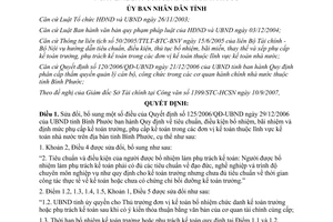 Quyết định 65/2007/QĐ-UBND sửa đổi tiêu chuẩn bổ nhiệm bãi nhiệm kế toán trưởng Bình Phước
