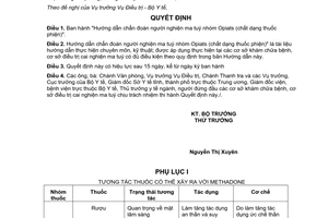 Quyết định 5075/QĐ-BYT Hướng dẫn chẩn đoán người nghiện ma tuý