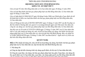 Nghị quyết 33/2007/NQ-HĐND7 chi xây dựng ban hành văn bản pháp luật Bình Dương