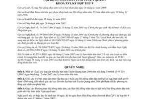 Nghị quyết 18/2007/NQ-HĐND điều chỉnh giá đất trên địa bàn tỉnh Tuyên Quang