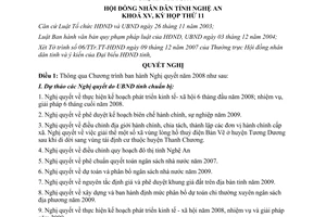 Nghị quyết 217/2007/NQ-HĐND Chương trình ban hành nghị quyết HĐND Nghệ An năm 2008