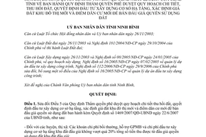 Quyết định số 2843/2007/QĐ-UBND thẩm quyền phê duyệt quy hoạch Ninh Bình