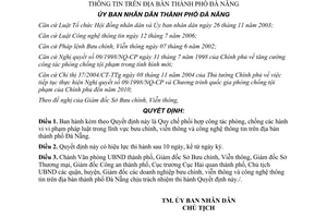 Quyết định 67/2007/QĐ-UBND phòng chống vi phạm pháp luật bưu chính viễn thông Đà Nẵng