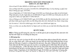 Nghị quyết 208/2007/NQ-HĐND đối tượng mức thu phí sử dụng bến bãi mặt nước Nghệ An