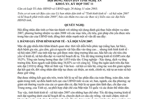 Nghị quyết 203/2007/NQ-HĐND nhiệm vụ năm 2008 tỉnh Nghệ An