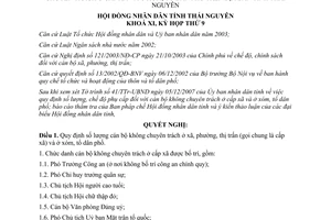 Nghị quyết 25/2007/NQ-HĐND phụ cấp cán bộ không chuyên trách cấp xã xóm tổ dân phố Thái Nguyên