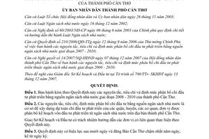 Quyết định 41/2007/QĐ-UBND nguyên tắc tiêu chí định mức phân bổ chi đầu tư