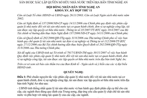 Nghị quyết 210/2007/NQ-HĐND nguyên tắc phân cấp quản lý tài sản nhà nước