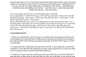 Thông tư 149/2007/TT-BTC hướng dẫn quản lý sử dụng vốn NSNN hoạt động cơ quan nhà nước thẩm quyền quản lý dự án đầu tư BOT BTO BT