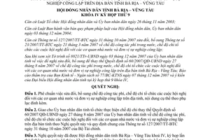 Nghị quyết 35/2007/NQ-HĐND sửa đổi công tác phí trong nước chi hội nghị nhà nước Bà Rịa Vũng Tàu