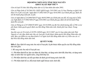 Nghị quyết 21/2007/NQ-HĐND bổ sung một số loại phí lệ phí Thái Nguyên