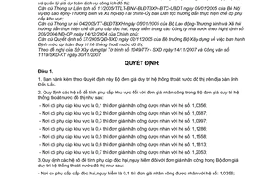 Quyết định 52/2007/QĐ-UBND bộ đơn giá duy trì hệ thống thoát nước đô thị