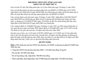 Nghị quyết 104/2007/NQ-HĐND dự toán thu ngân sách nhà nước chi ngân sách