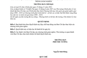 Quyết định 13/QĐ-XĐGN quy chế hoạt động Ban chỉ đạo chương trình giảm nghèo