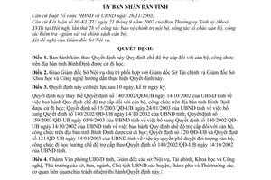 Quyết định 44/2007/QĐ-UBND quy định chế độ trợ cấp cán bộ, công chức tỉnh Bình Định được cử đi học