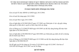 Quyết định 4668/2007/QĐ-UBND Quy trình cấp Giấy chứng nhận quyền sở hữu nhà ở