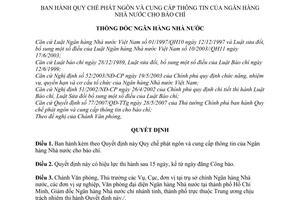 Quyết định 44/2007/QĐ-NHNN quy chế phát ngôn cung cấp thông tin Ngân hàng Nhà nước cho báo chí