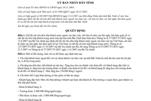 Quyết định 90/2007/QĐ-UBND chi tiêu đón tiếp khách nước ngoài làm việc cơ quan nhà nước Bắc Ninh