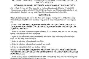 Nghị quyết 15/2007/NQ-HĐND chương trình hoạt động giám sát của Hội đồng nhân dân huyện Hóc Môn năm 2008