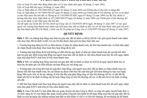 Quyết định 138/2007/QĐ-UBND giải quyết trường hợp thanh toán chậm tiền mua nhà, đất tái định cư hộ dân diện giải tỏa thành phố Hồ Chí Minh