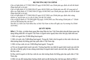Quyết định 104/2007/QĐ-BTC mức chế độ thu nộp quản lý sử dụng phí tham quan Bảo tàng Dân tộc học Việt Nam