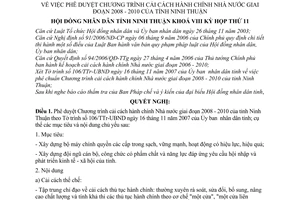 Nghị quyết 21/2007/NQ-HĐND phê duyệt chương trình cải cách hành chính nhà nước giai đoạn 2008 - 2010 tỉnh Ninh Thuận