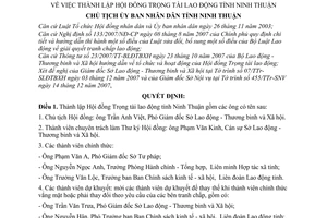 Quyết định 6037/QĐ-UBND thành lập Hội đồng trọng tài lao động tỉnh Ninh Thuận