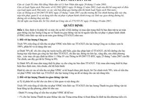 Quyết định 2842/2007/QĐ-UBND mức chi tỷ lệ phân bổ cụ thể kinh phí từ nguồn tiền thu xử phạt vi phạm hành chính lĩnh vực trật tự an toàn giao thông