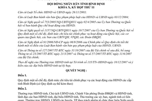 Nghị quyết 35/2007/NQ-HĐND chi hoạt động Hội đồng nhân dân Bình Định