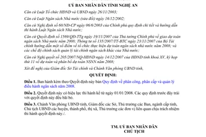 Quyết định số 144/2007/QĐ-UBND quy định phân công phân cấp quản lý điều hành ngân sách