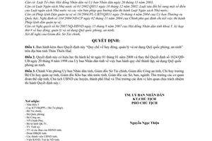 Quyết định 2843/2007/QĐ-UBND huy động quản lý sử dụng Quỹ quốc phòng, an ninh tỉnh Thừa Thiên Huế