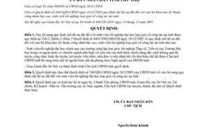 Quyết định 3404/2007/QĐ-UBND bổ sung chế độ ưu đãi sinh viên tốt nghiệp Thạc sỹ Tiến sỹ công tác Phú Thọ