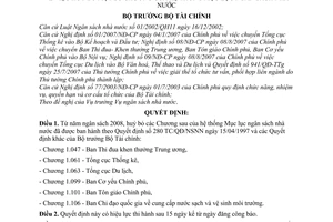 Quyết định 105/2007/QĐ-BTC huỷ bỏ hệ thống mục lục ngân sách nhà nước