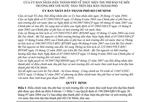 Quyết định 139/2007/QĐ-UBND thu phí bảo vệ môi trường nước thải địa bàn thành phố Hồ Chí Minh