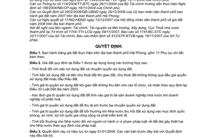 Quyết định 2539/2007/QĐ-UBND giá đất địa bàn thành phố Hải Phòng năm 2008