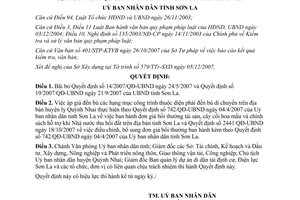 Quyết định 3013/QĐ-UBND năm 2007 huỷ bỏ Quyết định 19/2007/QĐ-UBND Sơn La